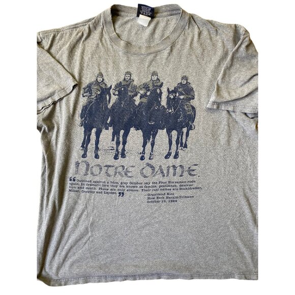 Y2K Notre Dame University Jansport T-Shirt Mens XL Gray Horses Collegiate - Picture 1 of 8